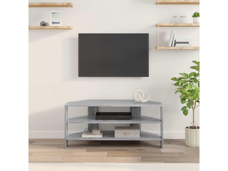  Meuble tv d'angle moderne 100x40,5x45 cm sonoma gris  - Conforama D