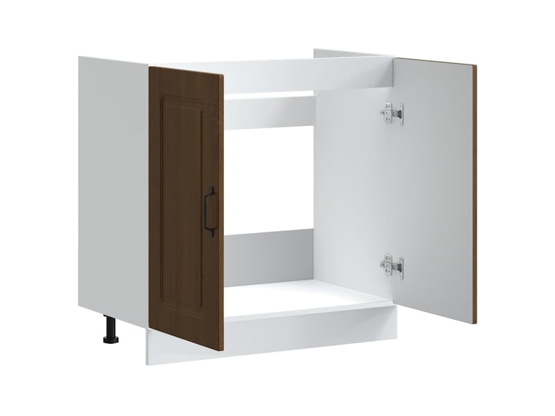  Meuble de cuisine, meuble bas pour évier kalmar chêne artisanal bois ingénierie shl3331  - Conforama E