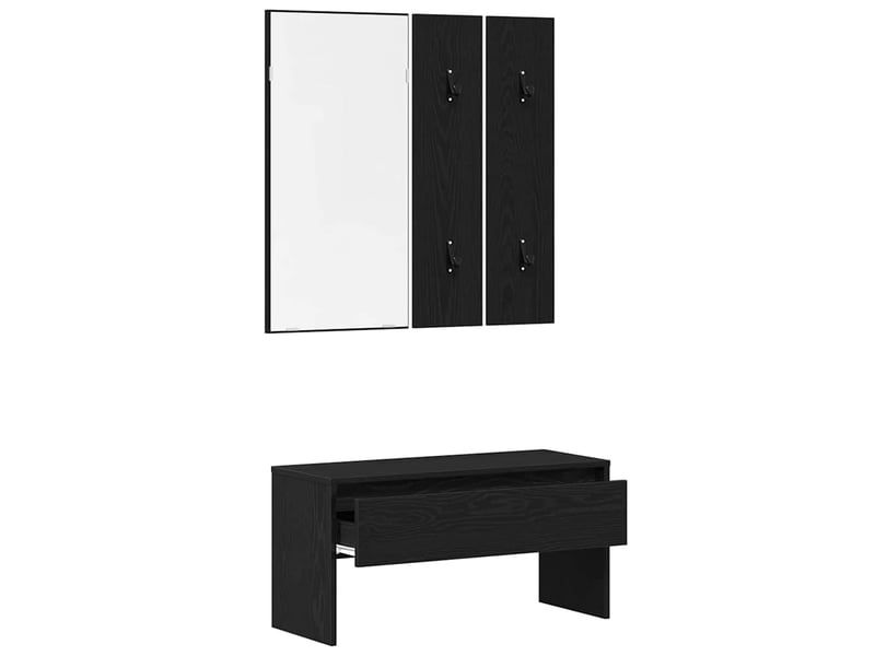  Ensemble de meubles d'entrée 4 pc chêne noir 80x30,5x40 cm  - Conforama E