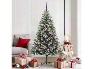 Sapin de noël, arbre de noël artificiel avec neige artificielle 300 led shl4143