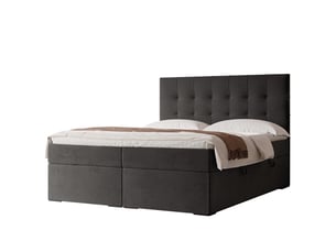 Lit coffre 160x200 cm <strong>IDOHOME</strong>  <strong>IMPERIAL</strong> coloris noir