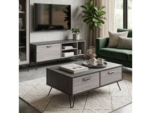 Table basse rectangulaire coloris gris <strong>ALTOBUY</strong> <strong>BROOKLYN</strong> - 60 cmx100 cm