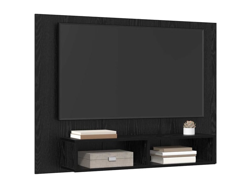  Ensemble meuble tv - banc tv - meuble de rangement 120 x 23,5 x 90 cm chêne noir  - Conforama C