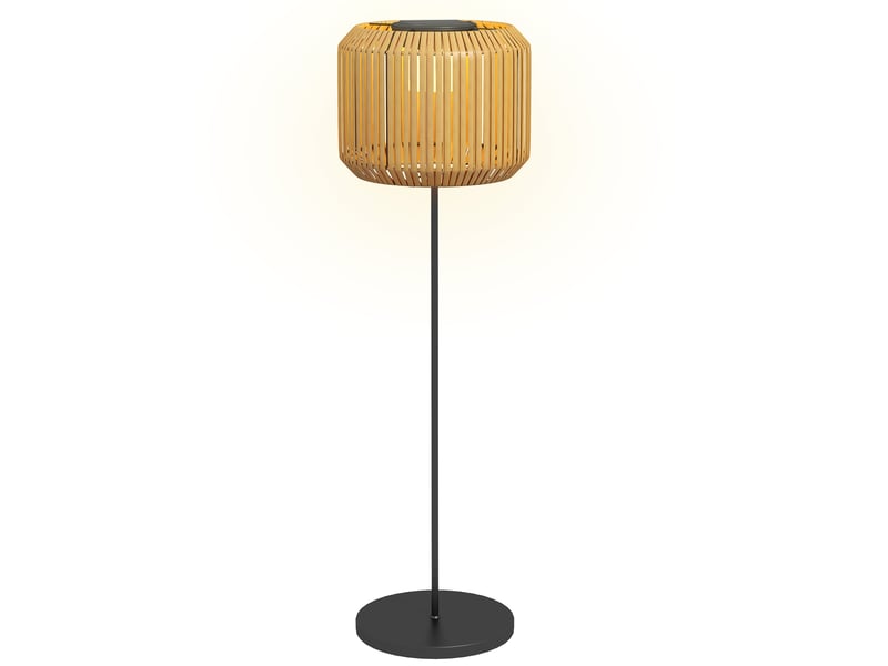  Lampadaire solaire extérieur en résine tressée effet rotin led blanc chaud ip44 pour jardin terrasse  - Conforama A