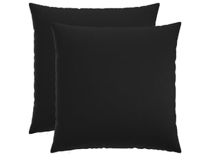 Lot de 2 coussins avec oreiller, coussins décoratifs heerlen noir tissu cf50293