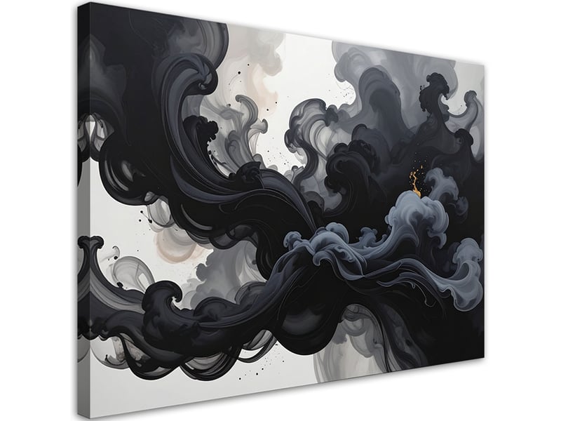  Tableau moderne, brume de fumée noire abstraite 30x20 1312614069 - Conforama A
