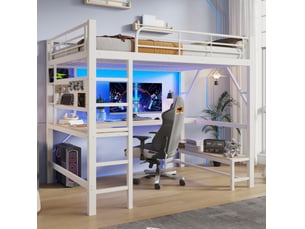 Lit mezzanine 160x200 cm <strong>MODENUIT </strong>  <strong></strong> coloris blanc