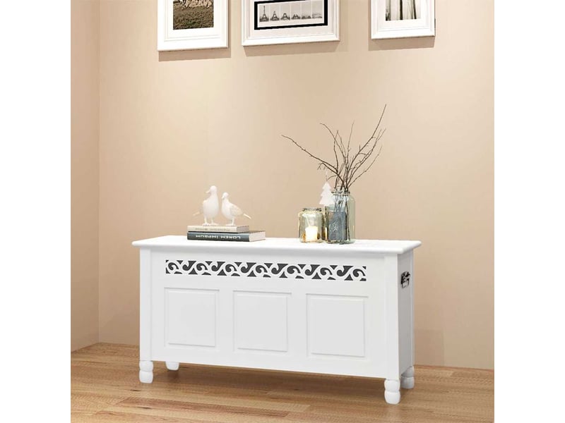 Banc chambre, banc de rangement en style baroque pfdm blanc  - Conforama B