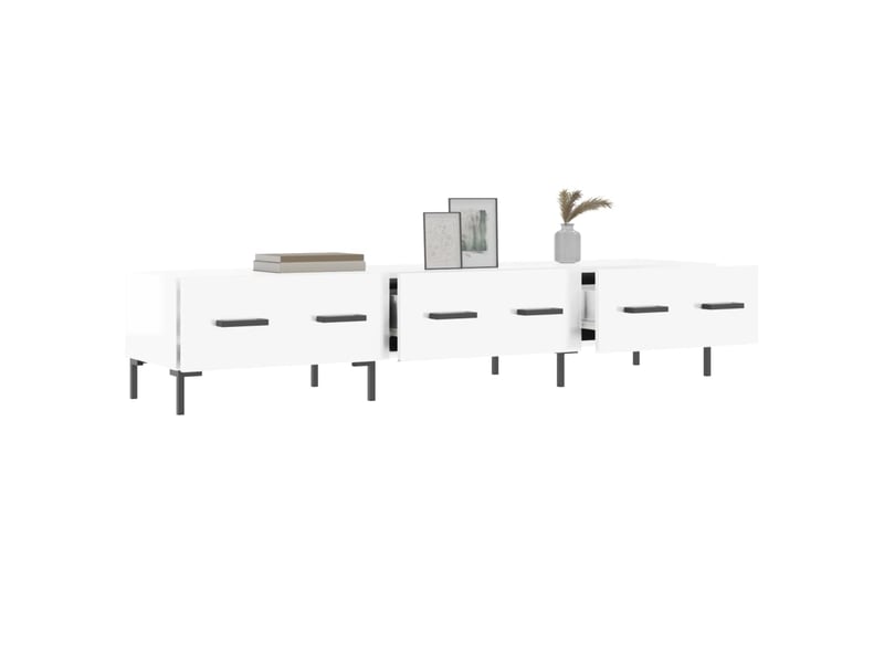  Meuble tv - banc tv - meuble de rangement blanc brillant 150x36x30 cm bois d'ingénierie  - Conforama D