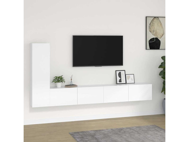  Ensemble de meubles tv 3 pcs blanc bois d'ingénierie shl75320  - Conforama B