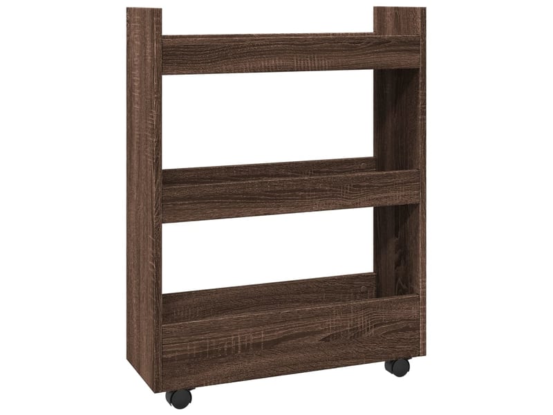  Chariot de rangement étroit pour bureau 3 niveaux chêne marron shl41318  - Conforama A