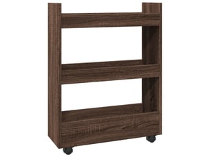 Chariot de rangement étroit pour bureau 3 niveaux chêne marron shl41318