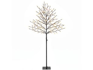 Arbre lumineux 150cm cerisier artificiel lumineux 160 led et 16 branches flexibles, décoration intérieure et extérieure