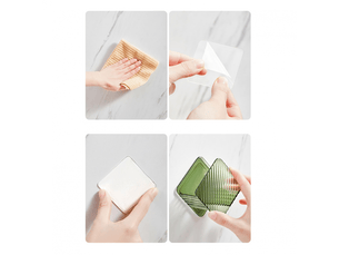 Porte-éponge à vaisselle, support de rangement multifonctionnel pour évier de cuisine, organiseur en plastique pour éponge à vaisselle (vert tr