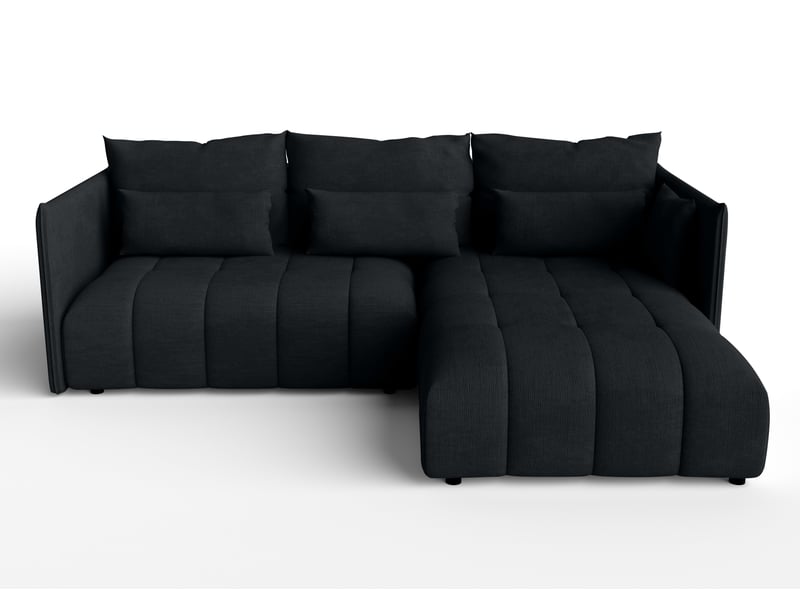 Canapé d'angle noir avec fonction couchage cosmova 245 cm Cosmova - Conforama A