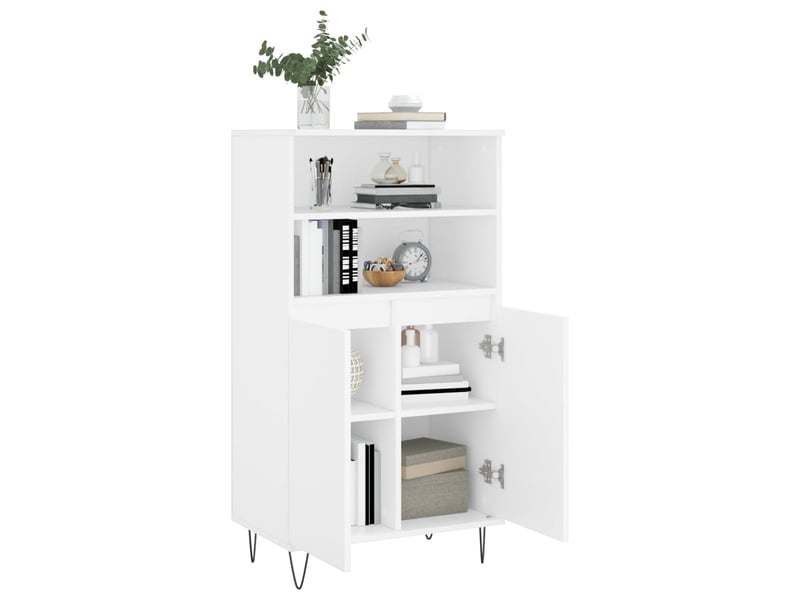  Buffet haut - bahut - meuble de rangement blanc 60x36x110 cm bois d'ingénierie  - Conforama D