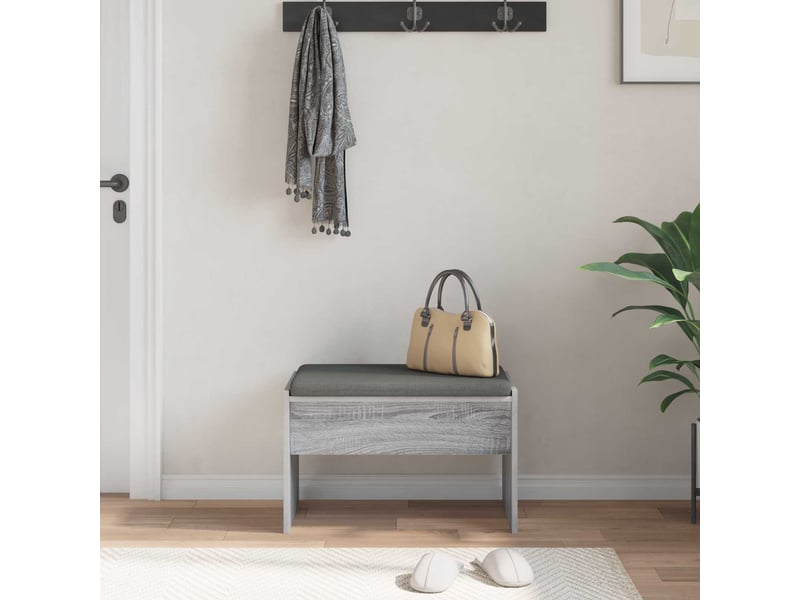  Banc d'entrée, banc interieur avec coussin gris sonoma 63x38x40 cm  - Conforama D