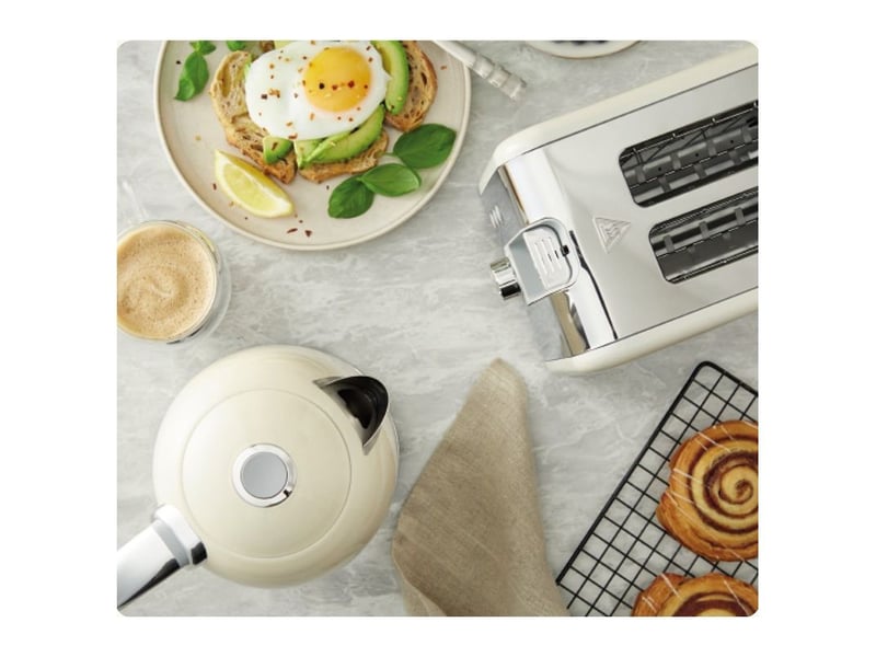 Bouilloire électrique 1.7l 2200w inoxydable avec base rotative sans fil 360° swiss haus blanc SWK2027 - Conforama E
