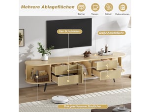Meuble tv coloris naturel 180 cm <strong></strong> <strong></strong>