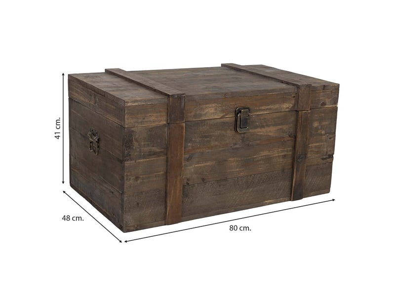 Coffre en bois marron 80x48x41 cm h - Conforama D