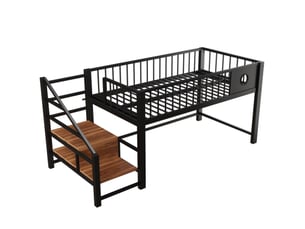 Lit mezzanine 90x200 cm coloris noir