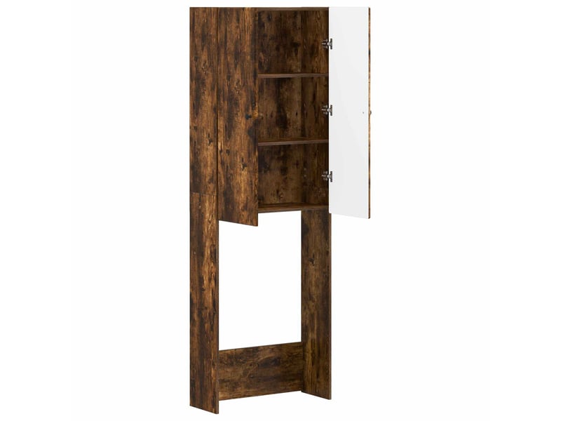  Armoire de toilette, meuble de toilette breda chêne fumé 66x25.5x190 cm  - Conforama D