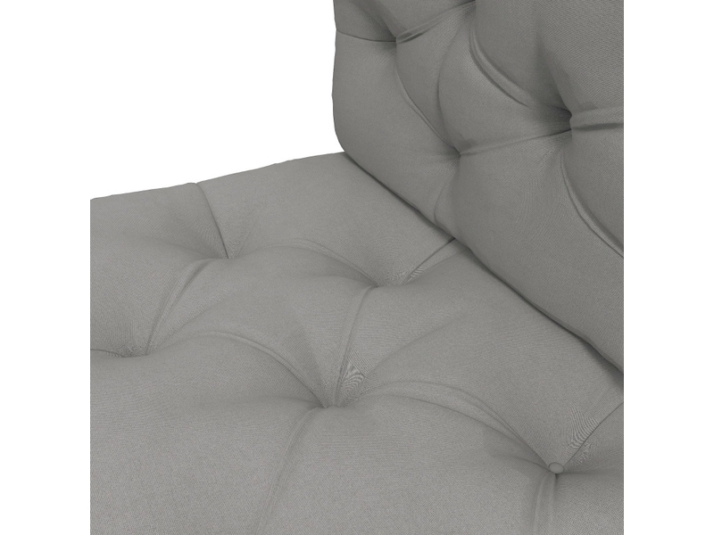  Coussin d'assise et dossier 120x80x12 cm à boutons gris clair  - Conforama D
