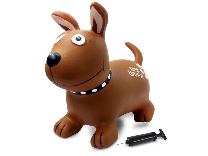  Animal rebondissante dog brown hoppydoo avec pompe 466004 - Conforama E