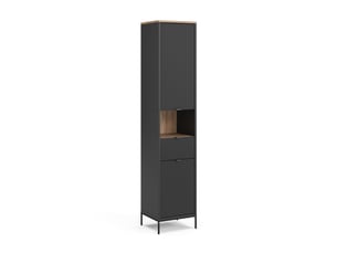 Vicco meuble salle de bain, noirchêne viking, 40x190cm avec des portes et un tiroir