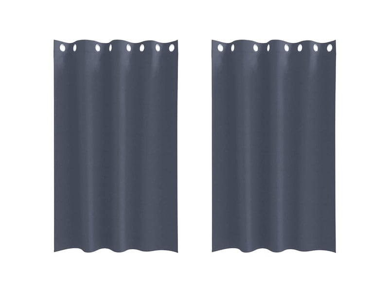 Lot de 2 rideaux occultants, rideaux black-out avec anneaux anthracite 175 x 140 cm cf44548 - Conforama A