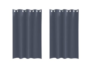 Lot de 2 rideaux occultants, rideaux black-out avec anneaux anthracite 175 x 140 cm cf44548