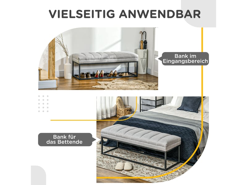  Banc au design industriel pour lit avec pieds en métal en rose et noir  - Conforama E
