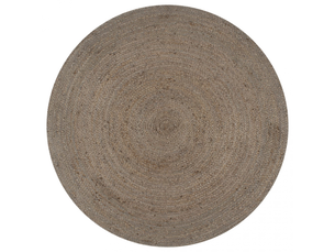 Tapis fait à la main jute rond 90 cm gris - comfortxl