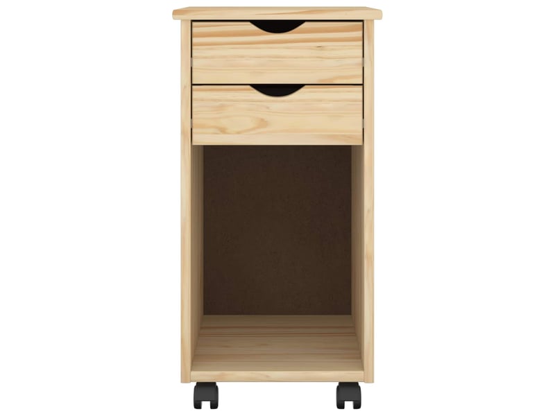  Caisson roulant de bureau, meuble de rangement 34 x 39 x 65,5 cm pin massif marron  - Conforama D