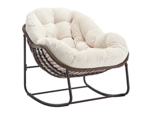 Fauteuil fixe <strong>MAISENTIEL</strong> <strong></strong> Velours côtelé blanc vendu A l'unité