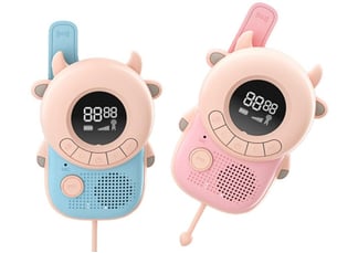 Talkie-walkie enfant - 8 canaux pmr446 - fonction vox et lampe torche - distance 3 km - design vache