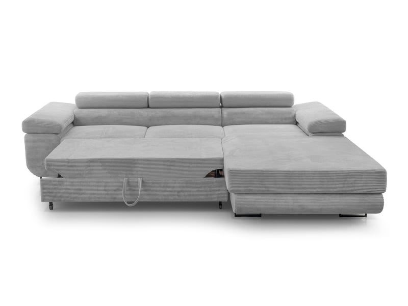  Canapé d’angle en velours côtelé arborio 280 cm gris clair d Arborio - Conforama C