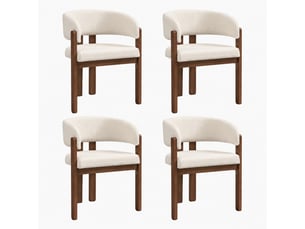 Chaise de salle à manger 60x51x80 cm - lot de 4 - bouclette - confort quotidien - design moderne - pour salle à manger - assise rembourrée - noyer