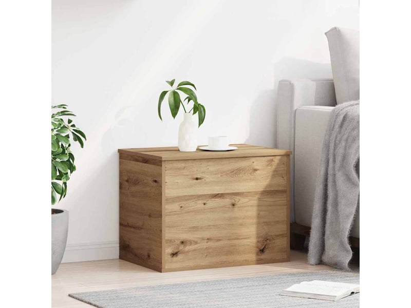  Boîte de rangement, coffre de rangement chêne artisanal 60x42x46 cm  - Conforama D