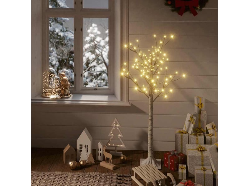  Sapin de noël, arbre de noël 128 led blanc chaud saule 1,2 m int et ext  - Conforama B