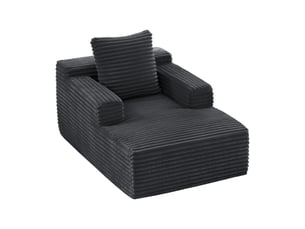 Fauteuil convertible  <strong></strong> Velours côtelé gris