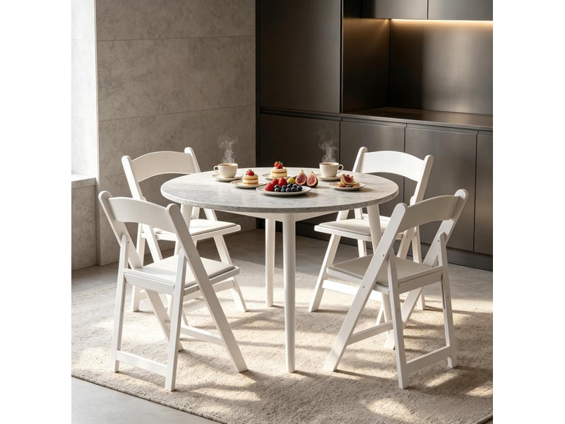 Lot de 4 chaises pliantes multifonctionnelles pour intérieur et extérieur (uniquement avec 4 chaises pliantes) - Conforama C