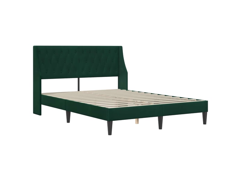  Lit double- lit adulte -  cadre de lit avec tête de lit vert foncé 120 x 190 cm velours  - Conforama B