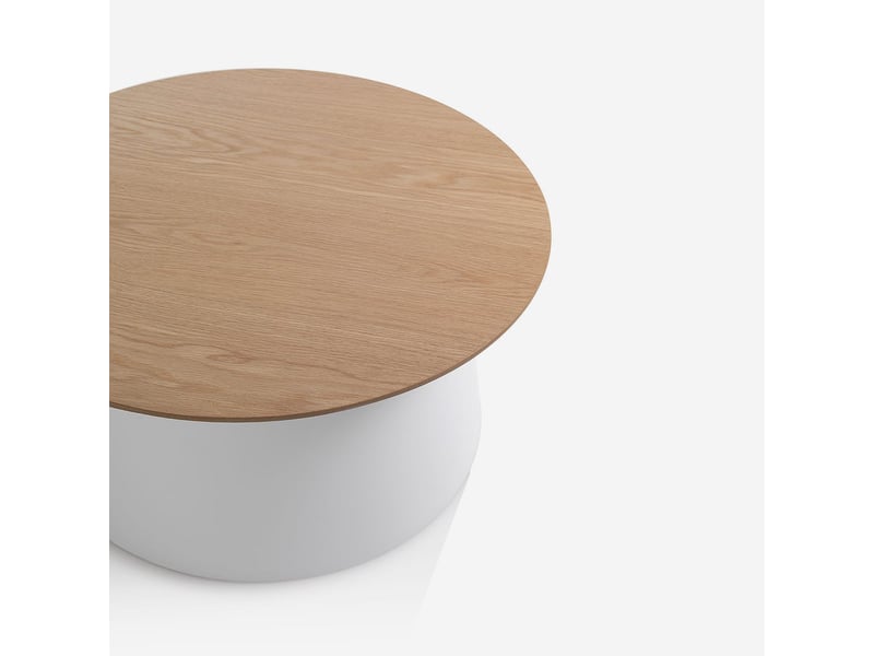  Table de salon ronde avec plateau en mdf marus b - blanc  - Conforama E