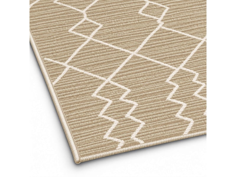  The white stone tapis extérieur motif berbère 160x230 cm beige | pour intérieur et extérieur, résistant aux uv et à l'eau, lavable | tapis en polypropylène tissé à plat effet sisal  - Conforama B