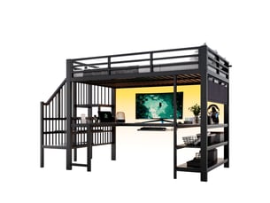 Lit mezzanine 120x200 cm <strong>MERAX</strong>  <strong></strong> coloris noir