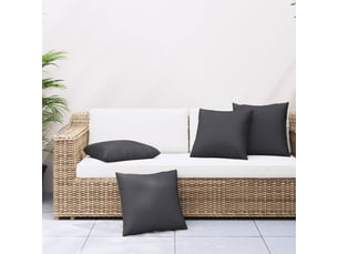 Lot de 4 coussins de canapé, coussins décoratifs noir 60x60 cm tissu cf59227