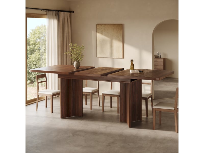 Table à manger extensible, 120 à 160 cm, rectangulaire, mdf, marron, plateau extensible de 120 à 160 cm - Conforama D