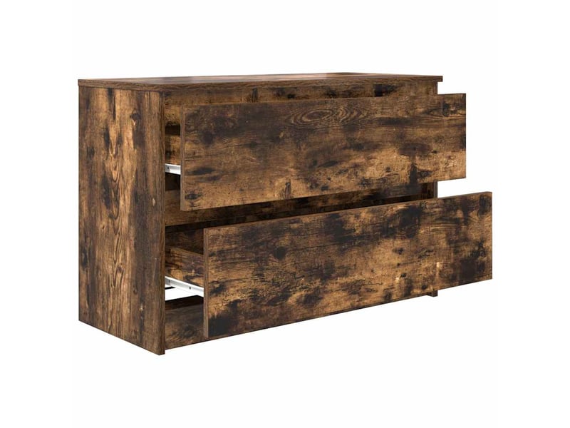  Meuble tv - banc tv - meuble de rangement chêne fumé 80x35x54 cm bois d'ingénierie  - Conforama E