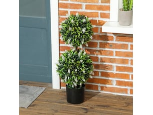 Lot de 2 plantes artificielles 15x15x70 cm résistantes aux uv blanc